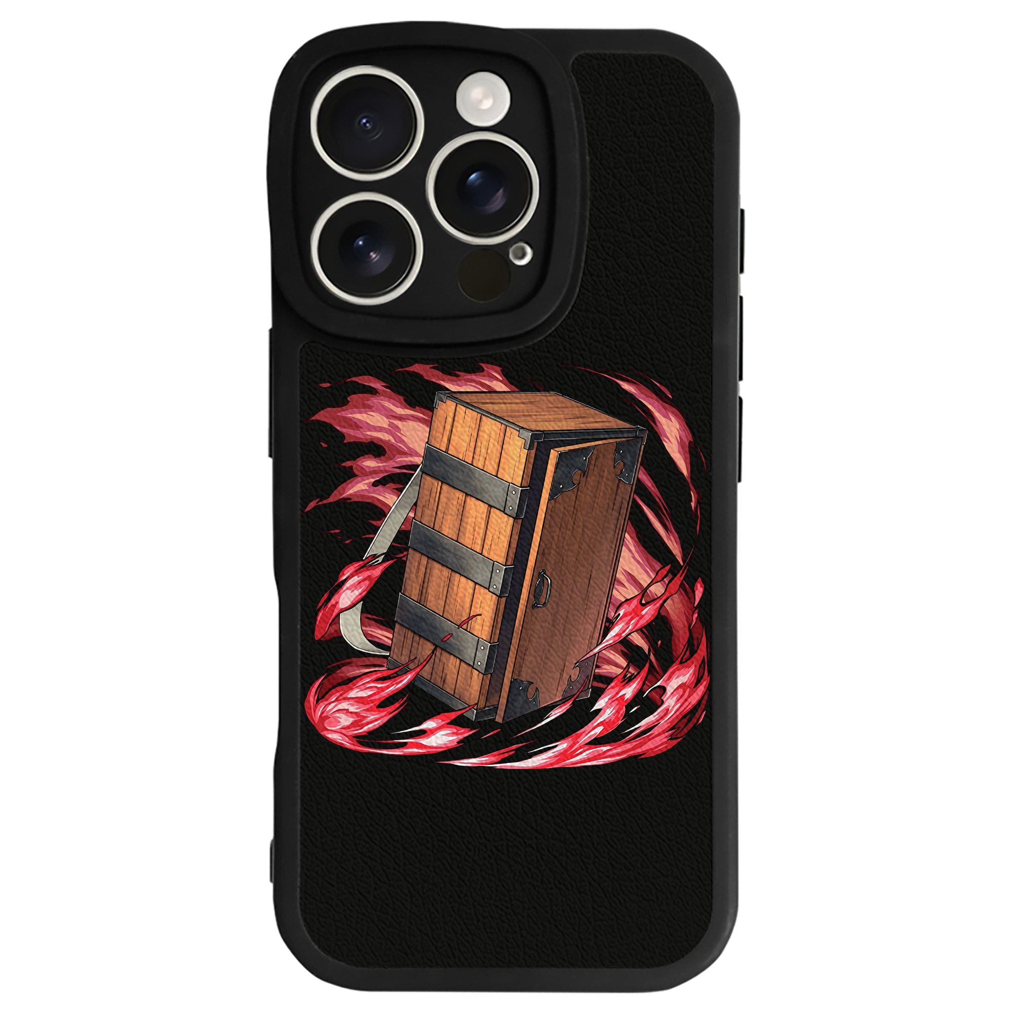 （画像用） 鬼滅の刃（きめつのやいば）竈門 禰󠄀豆子／かまど ねずこ Kamado Nezuko 【iPhone 16シリーズ対応】シリコンスマホケース（レザー調） 材質：シリコン